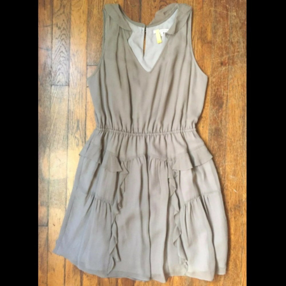 Madewell Silk Chiffon V-Neck Ruffle Tiered Dress